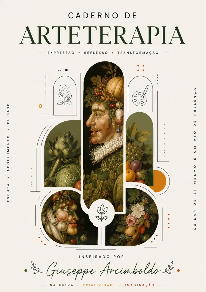 Caderno de Arteterapia inspirado em Giuseppe Arcimboldo